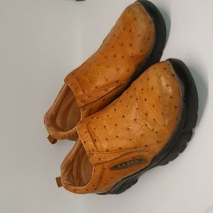 Roper women's ostrich leather slip on western shoes